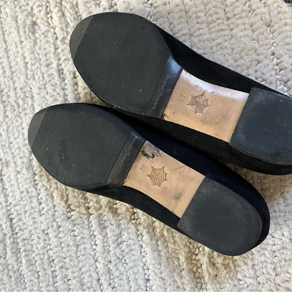 Charlotte Olympia Black Flats with Yellow Eye Design